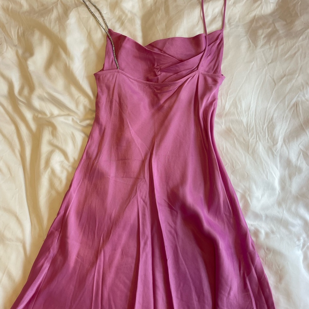 Elegant Pink Spaghetti Strap Dress